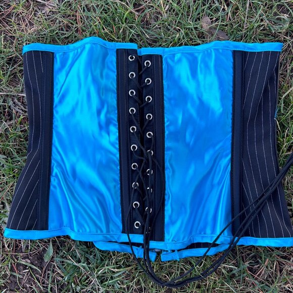 vintage blue zip up corset top NWT deadstock - Picture 1 of 5